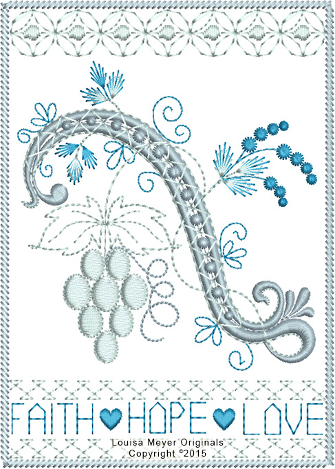 Framed scroll with grapes